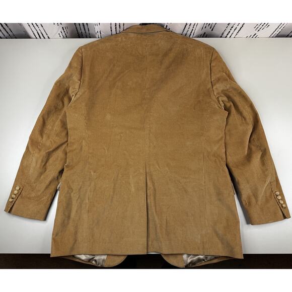 Lands End Mens 42R Classic Corduroy Blazer 100% Cotton 2 Button Jacket Camel Tan - Picture 13 of 16